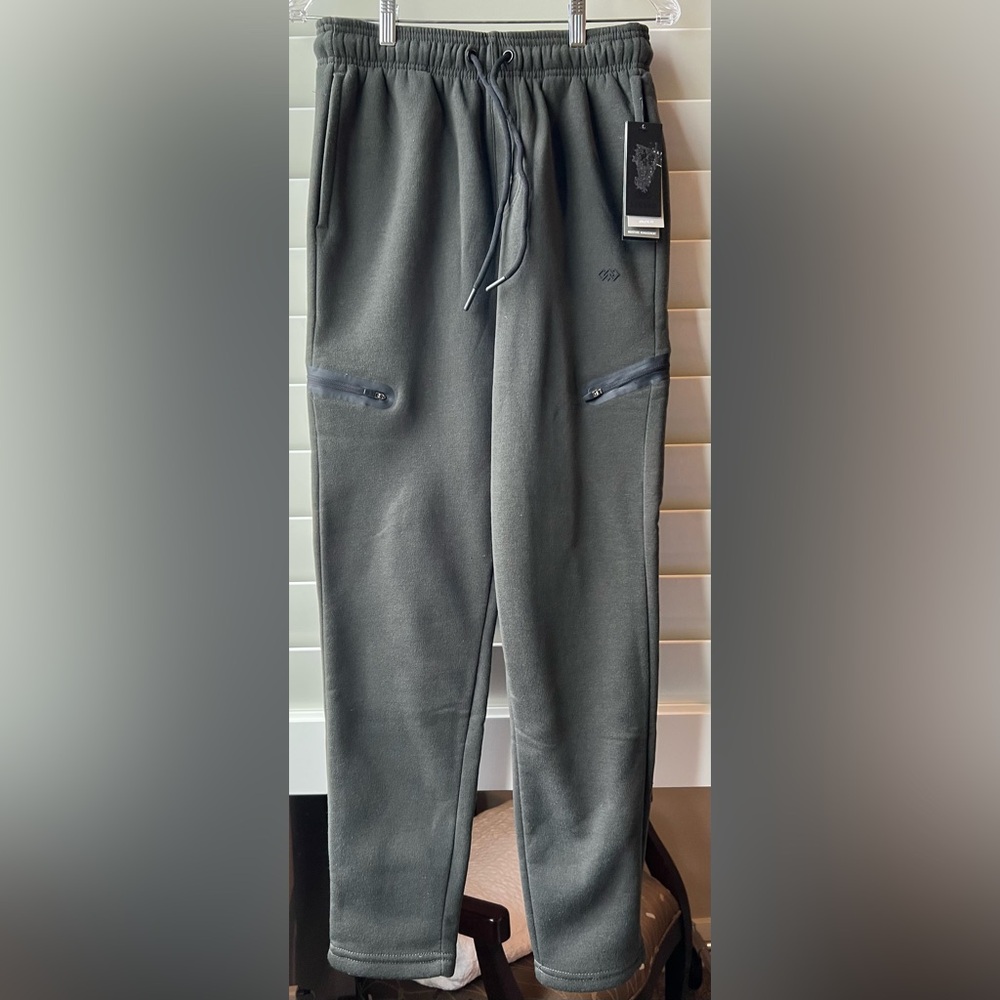 Legend Men's Small - Deep Olive - NEW With Tags  Fleece Jogger Pants -Drawstring
